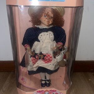 Vintage Doll with Blue Dress and Hat
